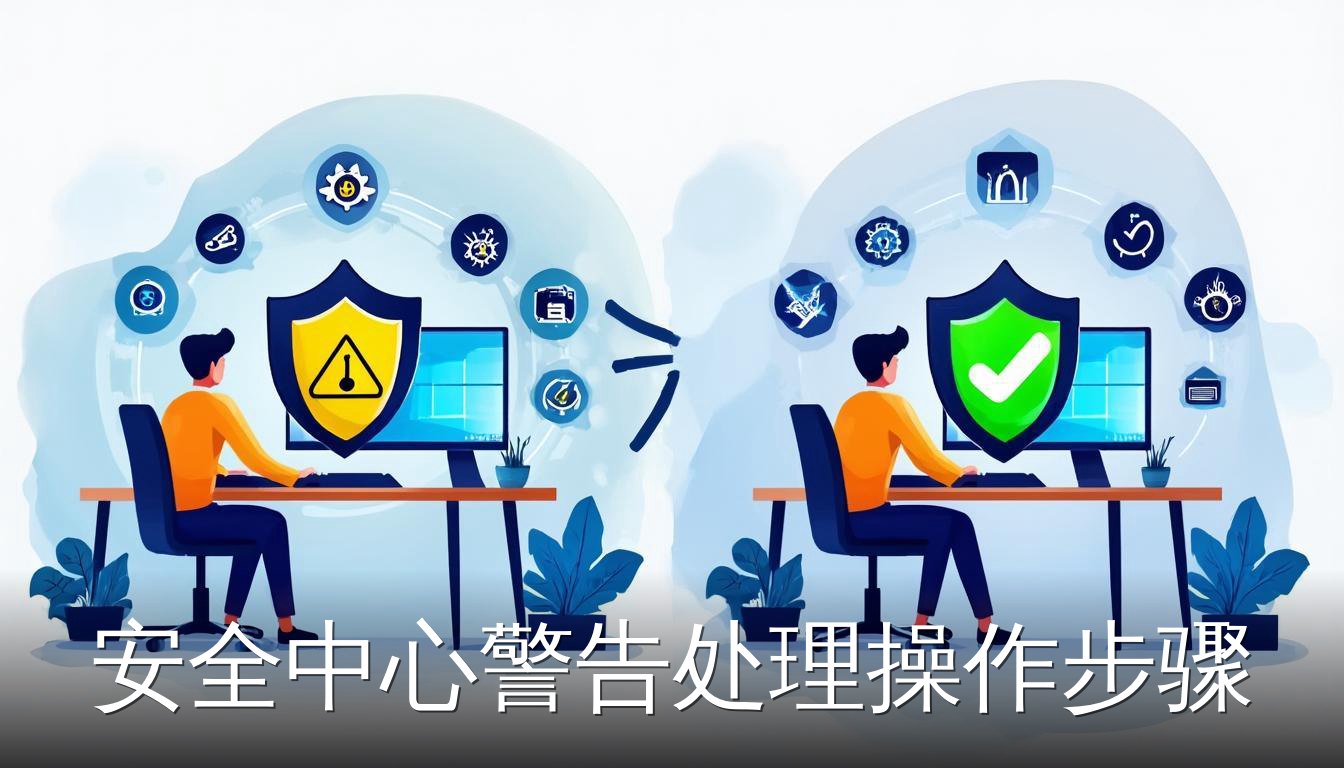 用户处理Windows安全中心警告的操作步骤示意图